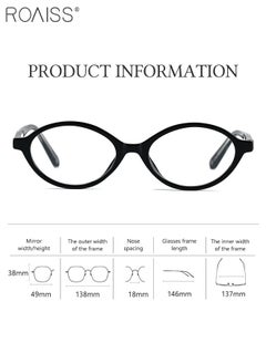roaiss Anti Blue Light Sunglasses for Women Men, Blue Light Blocking Glasses, Anti Eye Fatigue Solid Color Oval Reading Glasses, Computer, Pad Mobile Phone Goggles  - Image 2