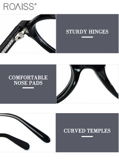 roaiss Anti Blue Light Sunglasses for Women Men, Blue Light Blocking Glasses, Anti Eye Fatigue Solid Color Oval Reading Glasses, Computer, Pad Mobile Phone Goggles  - Image 3