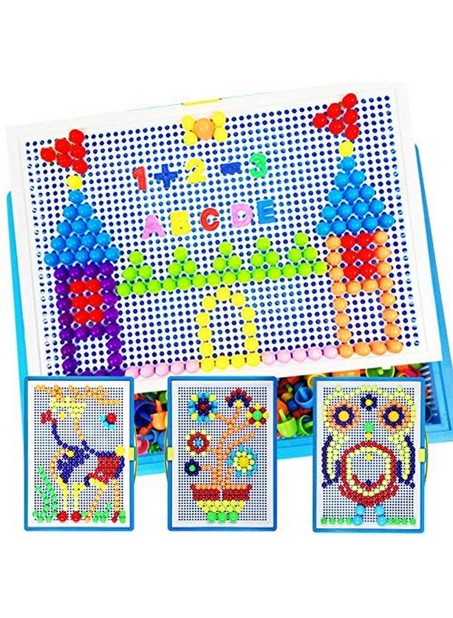 Sillyme Creative Jigsaw Puzzle Building Nails Blocks ; Colorful Nails ; Pegboard Educational Toy For Kids (Multi70+Pcs) - Image 3