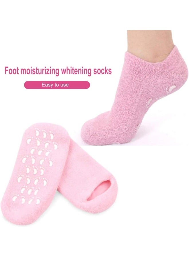 Generic Hydrating Foot Mask Gloves & Gel Socks Set - Moisturizing, Whitening, Exfoliating Spa Treatment for Soft, Smooth Feet and Hands - Beauty Care Cotton Socks in Assorted Colors. - Image 5