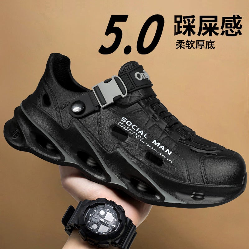 Dropshipping Douyin'S 2025 Popular Summer Outdoor Two-Wear Clogs, Breathable Beach Plastic Sandals, Men'S Slippers - Image 4