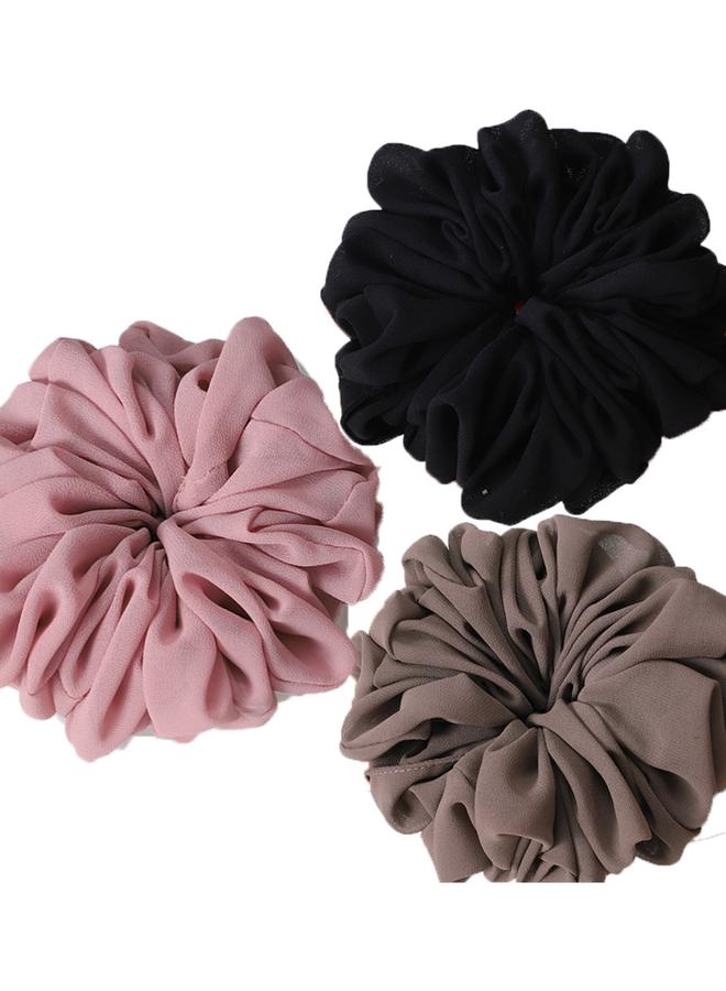 Take Two Pack of 3 - Solid Underscarf Head Wrap Scrunchie - Image 3