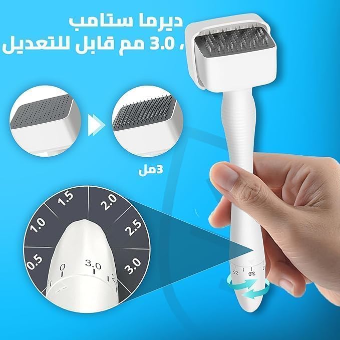ديرما ستامب ميكرونيدلينج، بديل ديرما رول، دبابيس تيتانيوم قابلة لاعادة الاستخدام مع غطاء ابرة، ادوات العناية بالبشرة للوجه والجسم ونمو اللحية ونمو اللحية. - Image 3