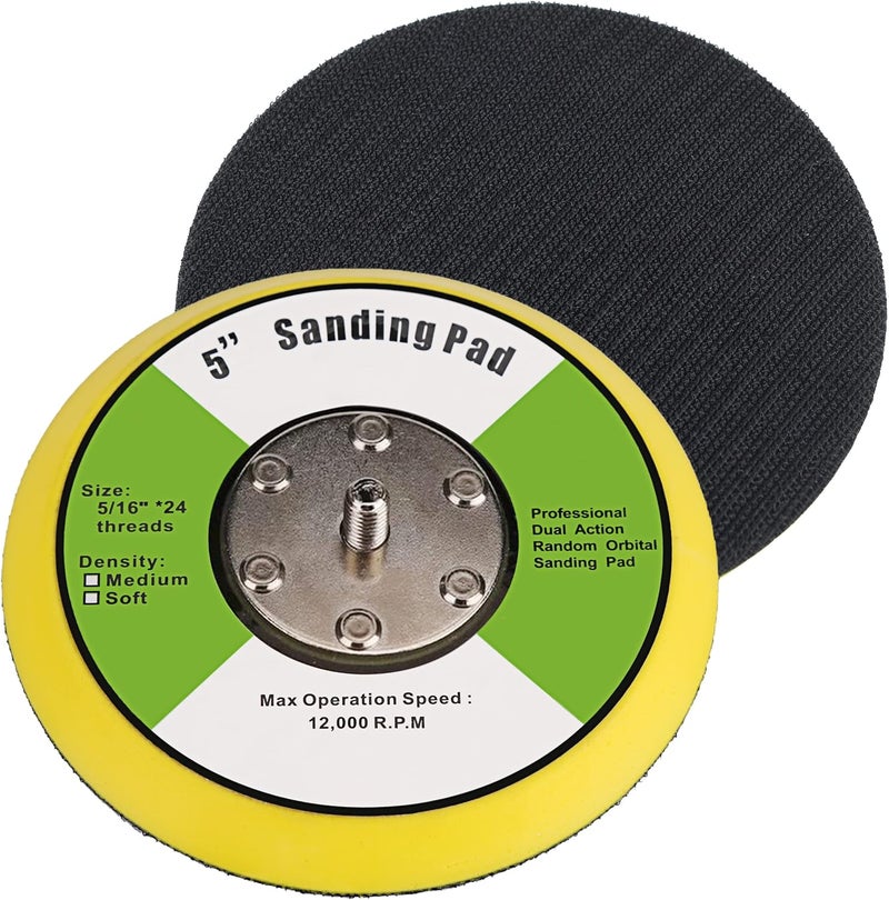 Ouya 2PCS 5 Inch (125mm) 5/16"-24 Thread PU Hook&Loop Backer Backing Pad For Air Sander And Dual Action Car Polisher (5 Inch) - Image 1