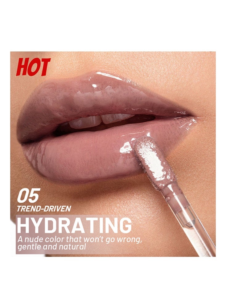 بوداير لمعان الشفاه Water Gloss، لون الوردة الذابلة، مرآة لمعان الشفاه، مرطب ولامع للشفاه، أحمر شفاه مناسب للشفاه والوجنتين #05 - Image 2