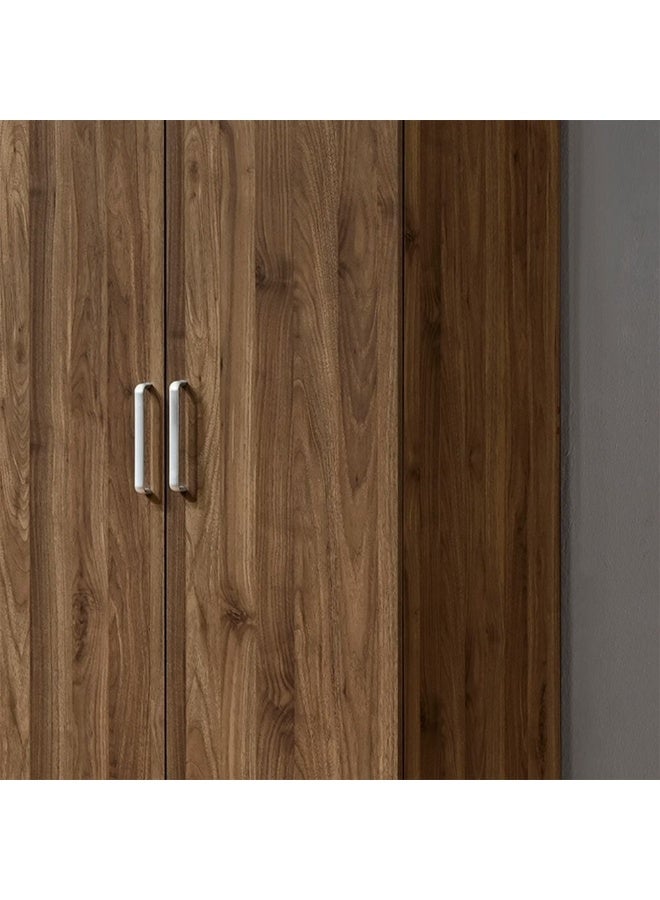 DANUBE HOME Supreme 6-Door Swing Wardrobe with Mirror – Light Walnut Finish– Spacious Bedroom Storage Cabinet with Hanging Rod & Shelves – Modern Wardrobe for Bedroom, Living Room, Hallway – Stylish Wooden Wardrobe for Home Organization - Image 2