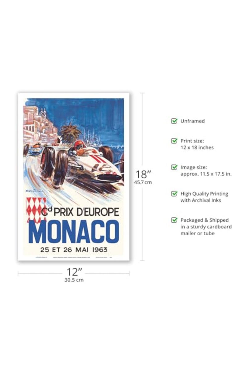 Pacifica Island Art Vintage Monaco Grand Prix Racing Poster - Image 2