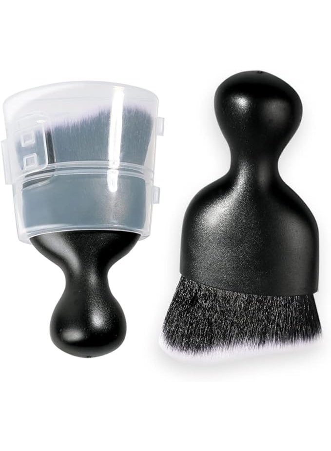 فرشاة التفاصيل الداخلية للسيارة,فرشاة تنظيف الشعيرة الناعمة فرشاة تفصيل السيارة فرشاة الغبار,أداة تنظيف الداخلية للسيارة,فرشاة التفاصيل السيارات فرشاة غبار السيارة (أسود وأبيض مع كاب) - Image 1