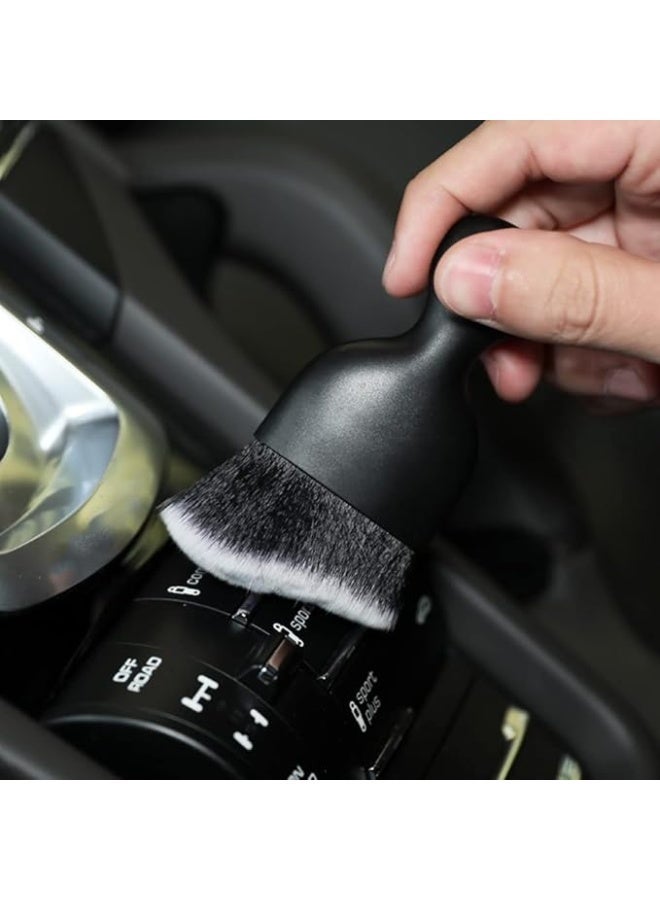 فرشاة التفاصيل الداخلية للسيارة,فرشاة تنظيف الشعيرة الناعمة فرشاة تفصيل السيارة فرشاة الغبار,أداة تنظيف الداخلية للسيارة,فرشاة التفاصيل السيارات فرشاة غبار السيارة (أسود وأبيض مع كاب) - Image 3