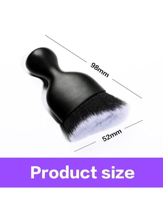 فرشاة التفاصيل الداخلية للسيارة,فرشاة تنظيف الشعيرة الناعمة فرشاة تفصيل السيارة فرشاة الغبار,أداة تنظيف الداخلية للسيارة,فرشاة التفاصيل السيارات فرشاة غبار السيارة (أسود وأبيض مع كاب) - Image 4