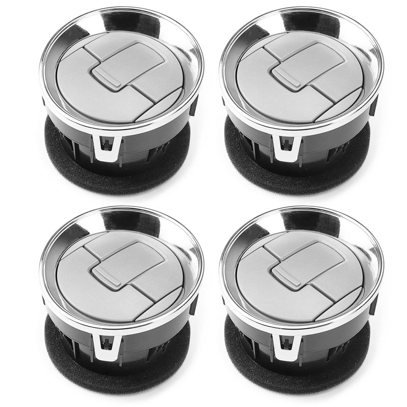 FEXON Front Interior Dashboard Louvres Chrome AC Heater Air Vent Compatible with 20092014 Ford F150 F150 Lobo 9L3Z19893CA 4PCS