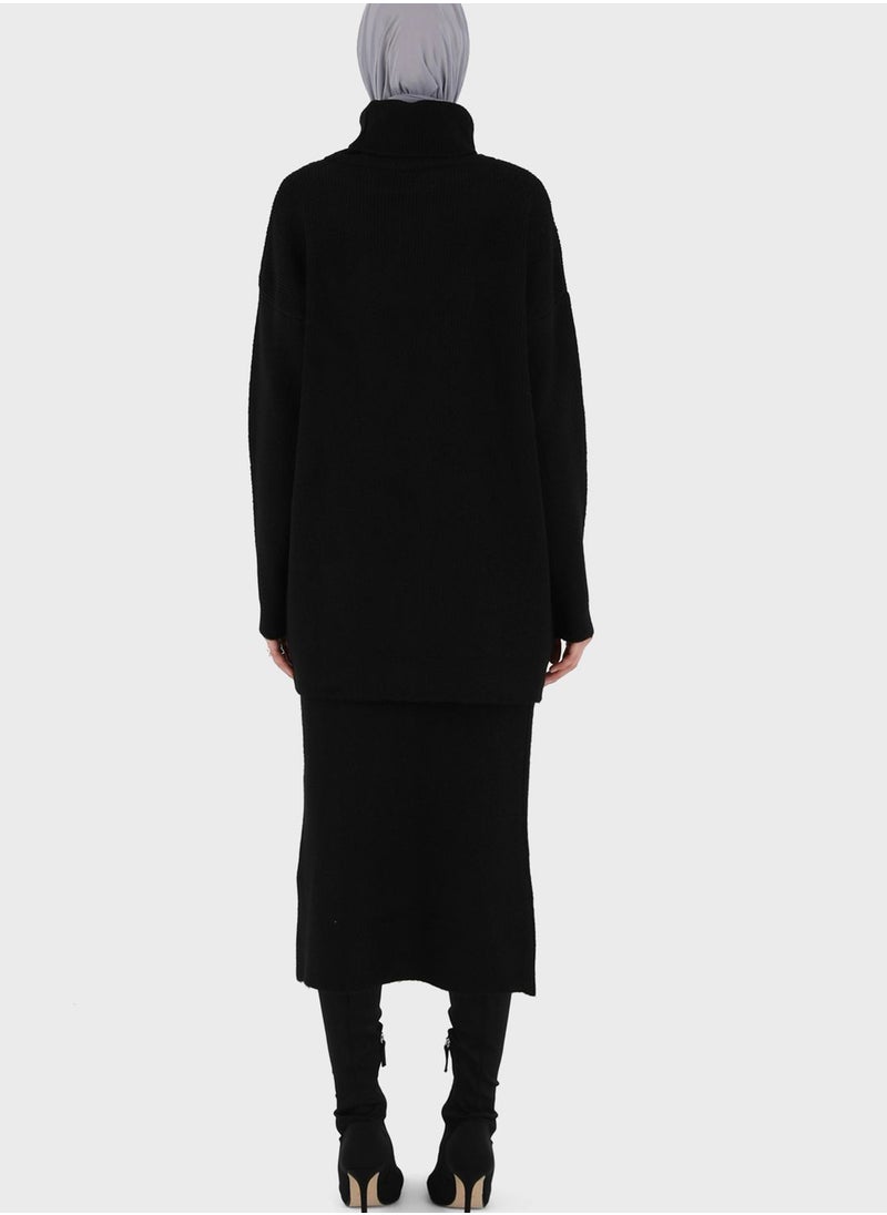 Refka by modanisa - Turtle Neck Knitted Sweater - Image 1