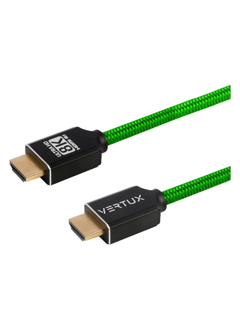 Vertux [3 Meters] 8K@60 Hz HDMI Cable | Premium High-Speed 48 Gbps HDMI to HDMI Cable [2 Years-Warranty]| Nylon Braided Cable | Dynamic HDR | HDMI eARC Cable (Green) - pzsku/Z447BC566BD17482E01EDZ/45/1741007059/c6facf16-5a0b-44cf-b88e-f993be56adda