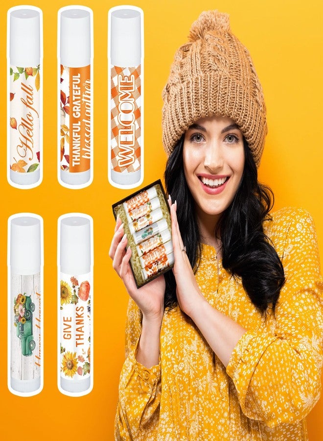 Siifert 50 Pcs Thanksgiving Christmas Party Gifts Bulk Thanksgiving Lip Balms Favors Holiday Basket Stuffers Christmas Stocking Stuffers Small Thank You Gifts for Women Men (Honey Flavor - Image 4