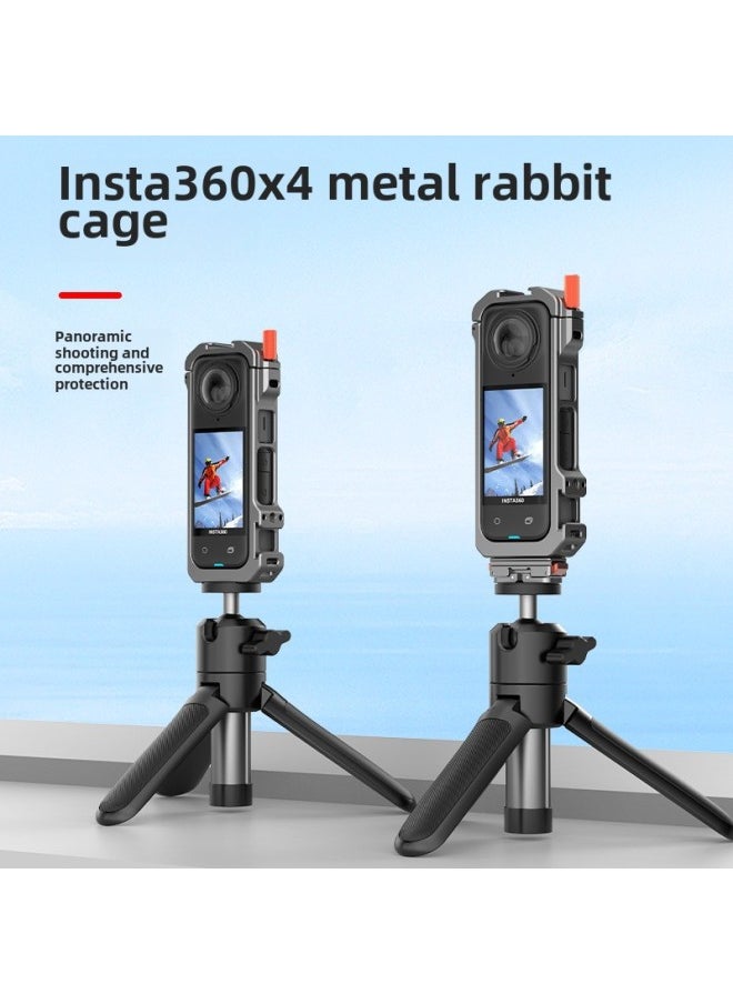 Generic Co-production Hetail Stone Insta360 X4 Metal Rabbit Cage Magnetic Rabbit Cage Stone X4 Sports Camera Accessories-Color:Shadow Stone X4 Rabbit Cage (Two Claw Edition)  - Image 2