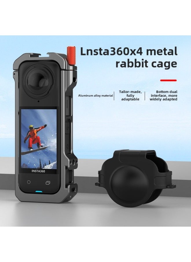 Generic Co-production Hetail Stone Insta360 X4 Metal Rabbit Cage Magnetic Rabbit Cage Stone X4 Sports Camera Accessories-Color:Shadow Stone X4 Rabbit Cage (Two Claw Edition)  - Image 3