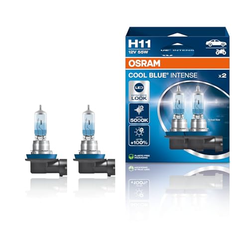 Osram COOL BLUE INTENSE H11, 100% more brightness, up to 5,000K, halogen headlight lamp, LED look, duo box (2 lamps), 64211CBN-HCB - Image 1
