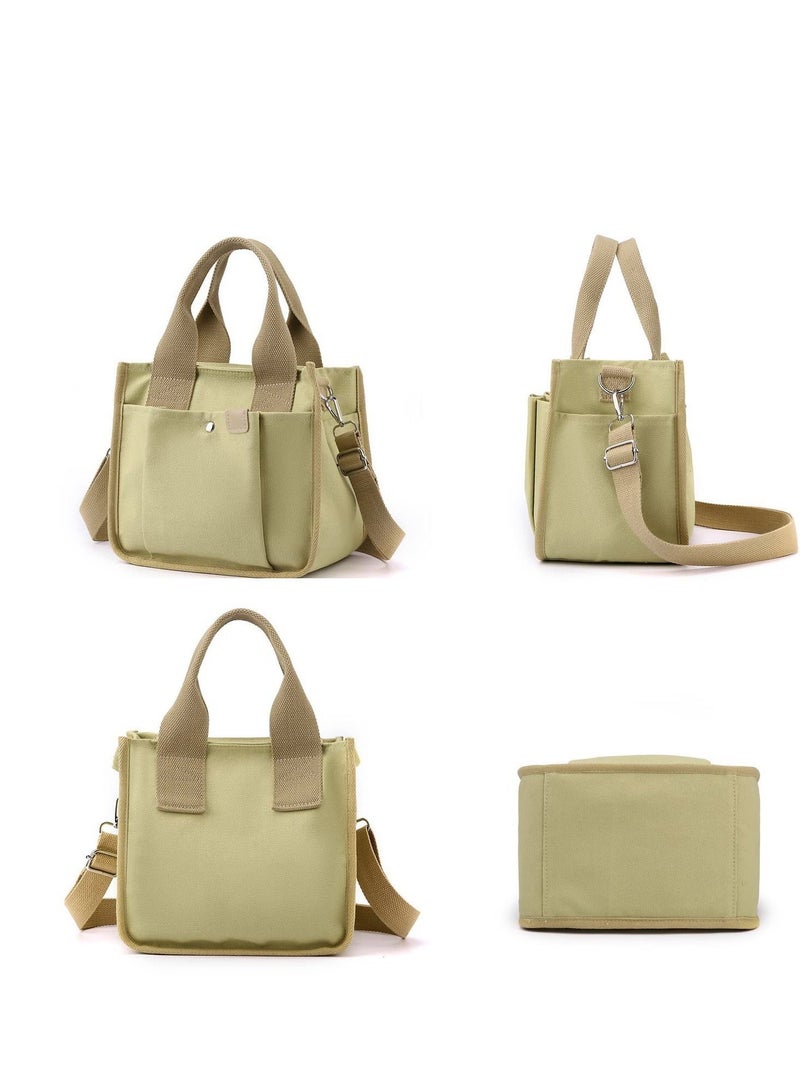 Y&D Large Capacity Multi-Pocket Handbag, Canvas Bag with Handle, Handbag for Women, Durable Multi Pocket Shoulder Bag, Reusable Wear Resistant Tote Purse  - Image 4