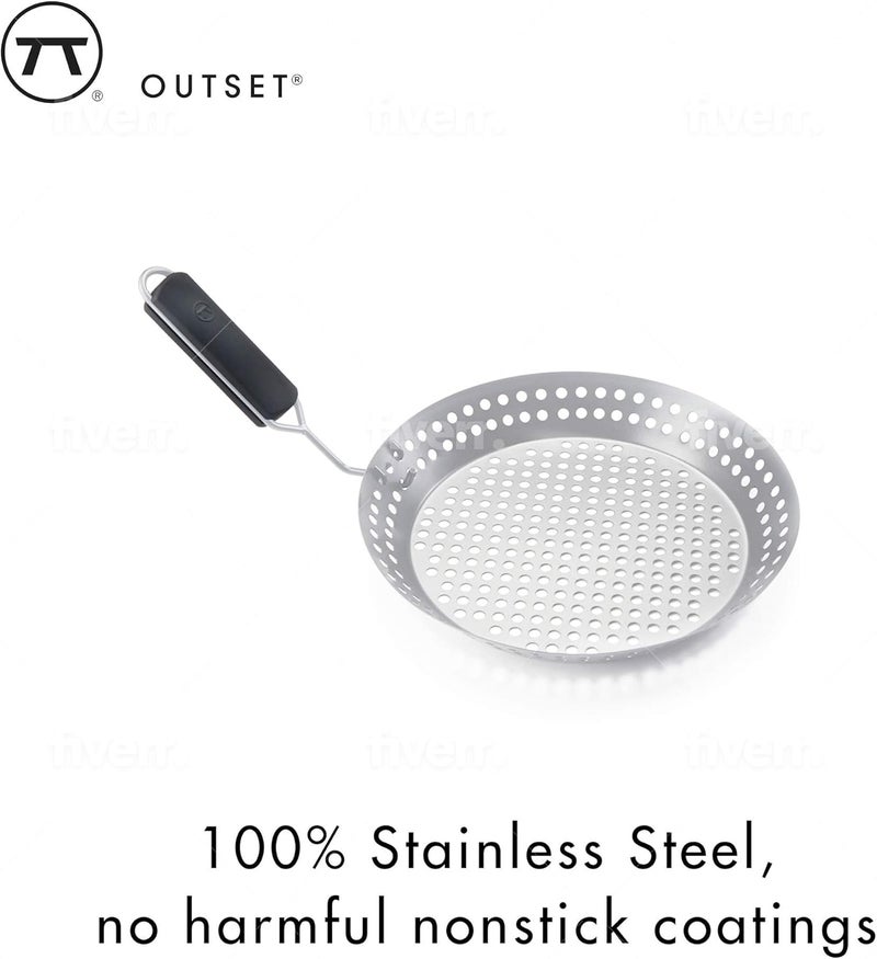 Outset Grill Skillet With Removable Handle, Stainless Steel - Image 5
