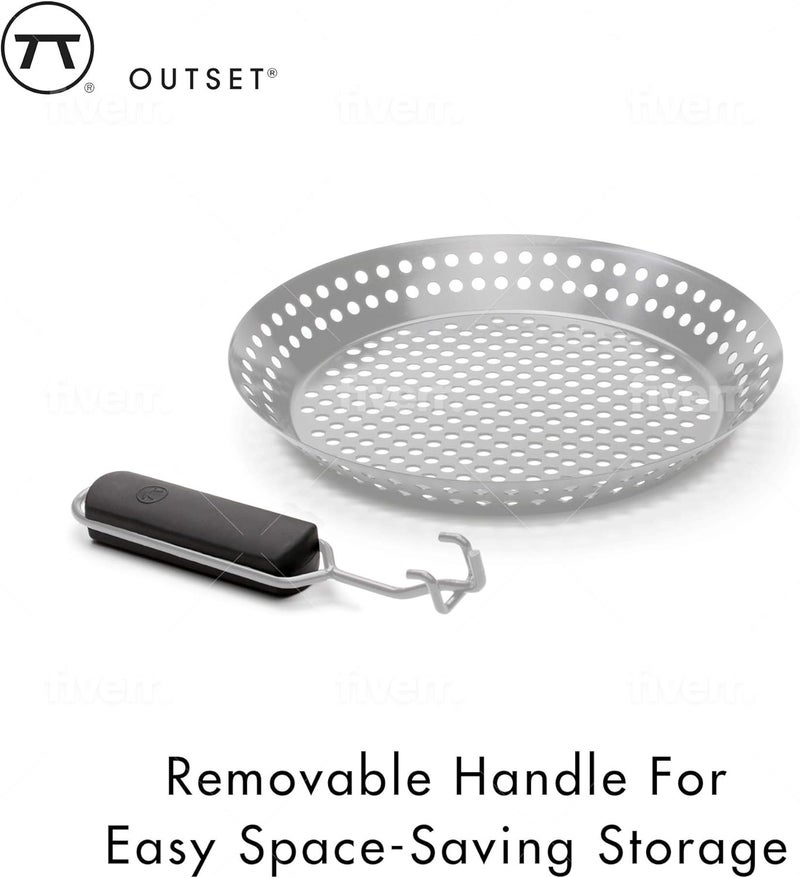 Outset Grill Skillet With Removable Handle, Stainless Steel - Image 4
