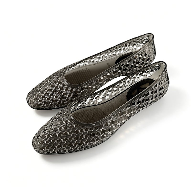 Women's Pointed Toe PVC Flat Sandals - Image 5