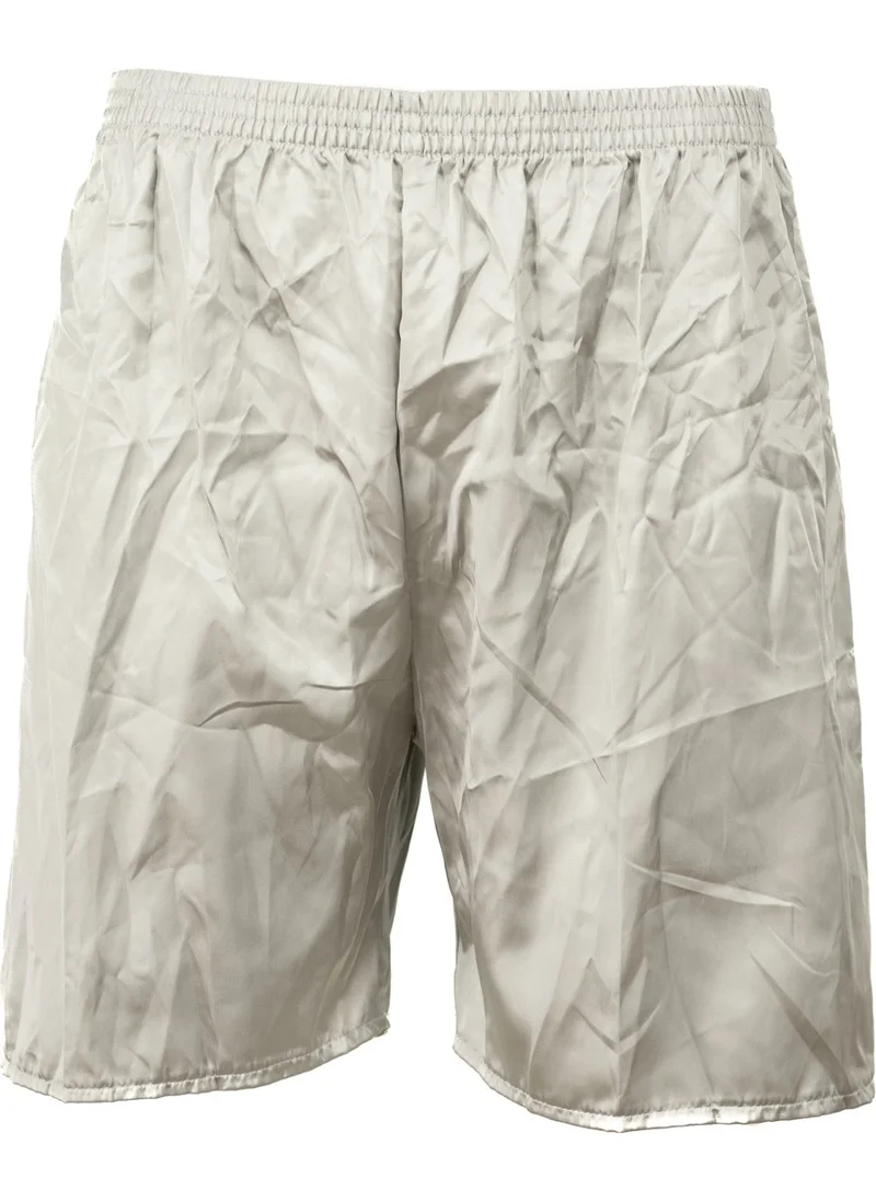 Oppland Men's Satin Fabric Shorts Solid Color Elastic Waist No Pocket Lightweight Fabric