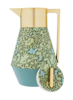 Alsaif Gallery Lydia Pro Dark Green Floral Thermos With Gold Handle 1L  - Image 2
