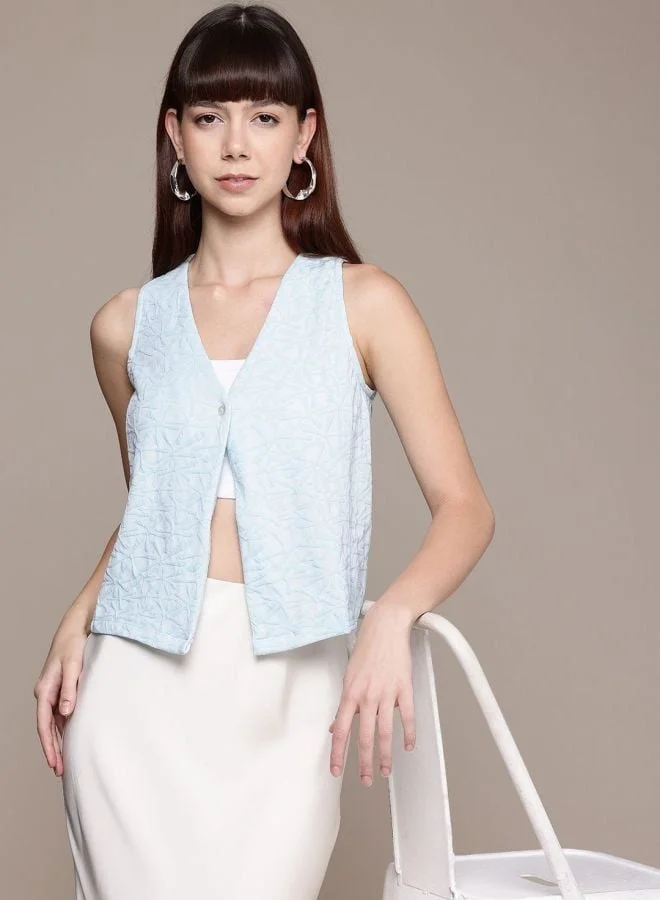 Freehand  Women Regular Fit Textured V-Neck Sleeveless Wrap Top  | Best Price UAE