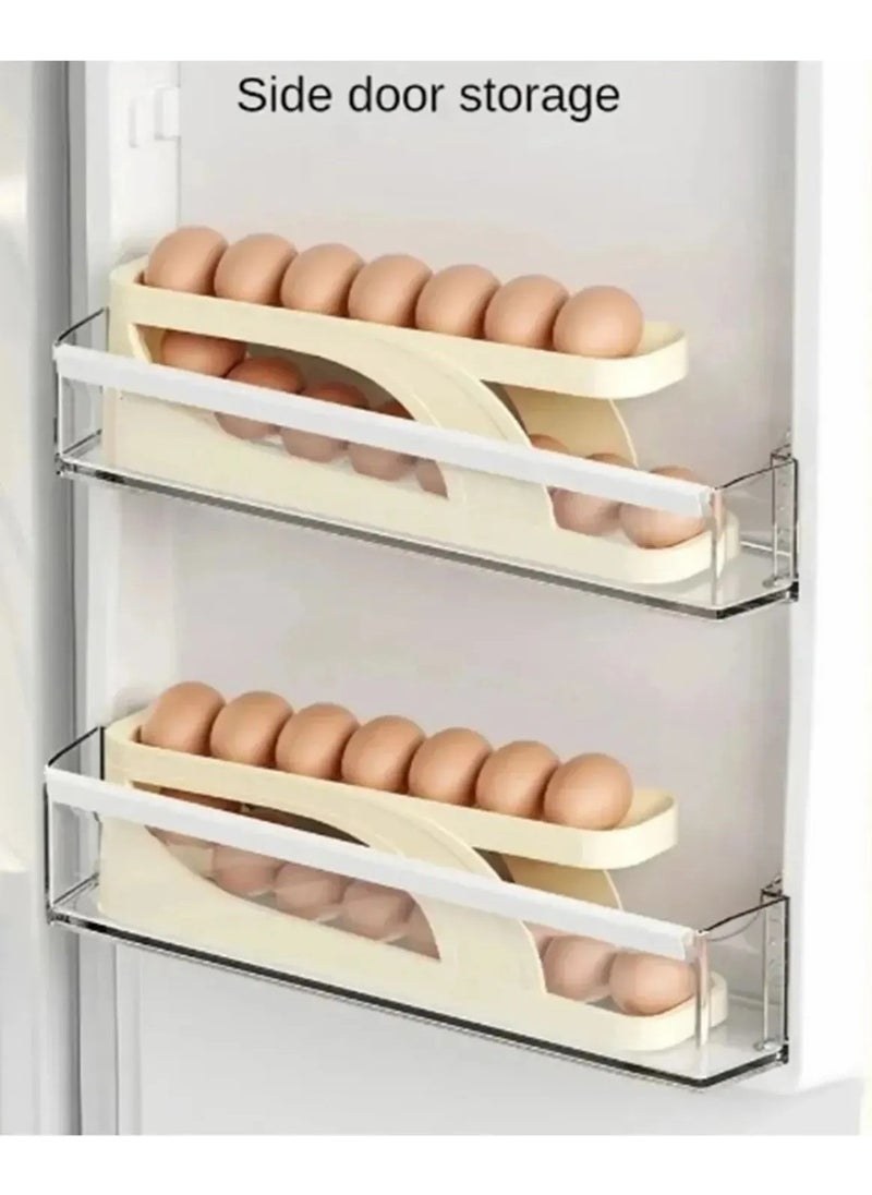 Octopus Bazaar - 2 Tier Automatic Egg Stand Egg Shelf Storage Container Refrigerator Organizer - Image 1