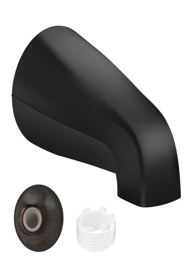 Coolfell Universal Bath Tub Spout with Adapter, Bathtub Faucet Spout Without Diverter, 5" Length Bathtub Spout for 1/2'', 3/4'' IPS Inside Thread Connection and Tub/Shower Faucet (Matte Black) - Image 1