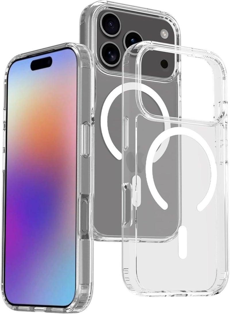 كيلا جراب شفاف مصمم لهاتف iPhone 17 Pro مضاد للاصفرار ومتوافق مع MagSafe المغناطيسي للحماية العسكرية، غطاء هاتف قوي مقاوم للصدمات لهاتف iPhone 17 Pro مقاس 6.3 بوصة، شفاف - Image 1