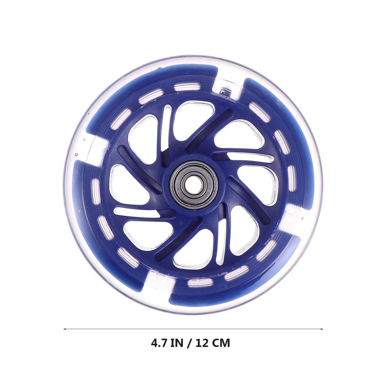 Toyvian Blue Pu Scooter Wheels 120x24mm Light Up Sturdy Replacement Parts For Outdoor Riding - Image 3