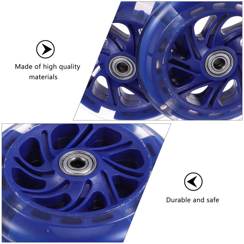 Toyvian Blue Pu Scooter Wheels 120x24mm Light Up Sturdy Replacement Parts For Outdoor Riding - Image 4