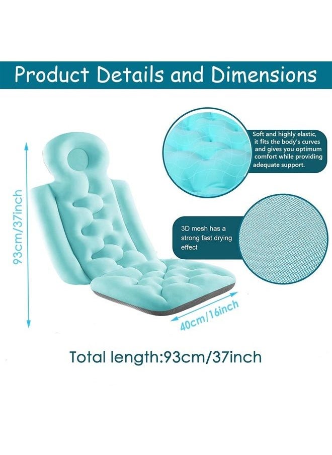 Djungelskog - Full Body Bath Pillow - Relieve Stress and Rejuvenate - Neck and Head Rest Support - Ergonomic Shape - Extra Soft Mesh for Fast Drying - Hanging Hook Included - Bathtub Accessories (Blue) - Image 1
