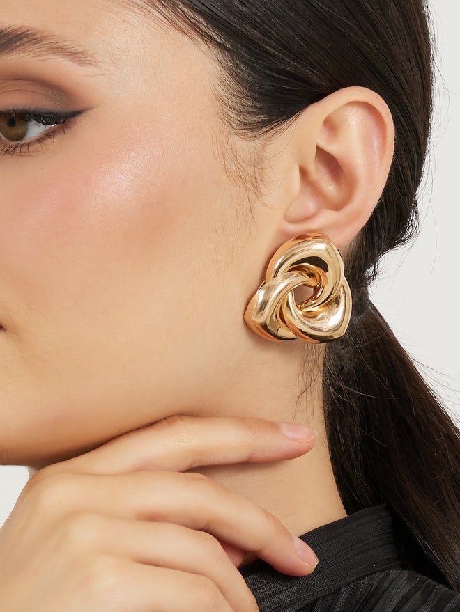 Styli Styli Metallic Finish Stud Earrings  - Image 2