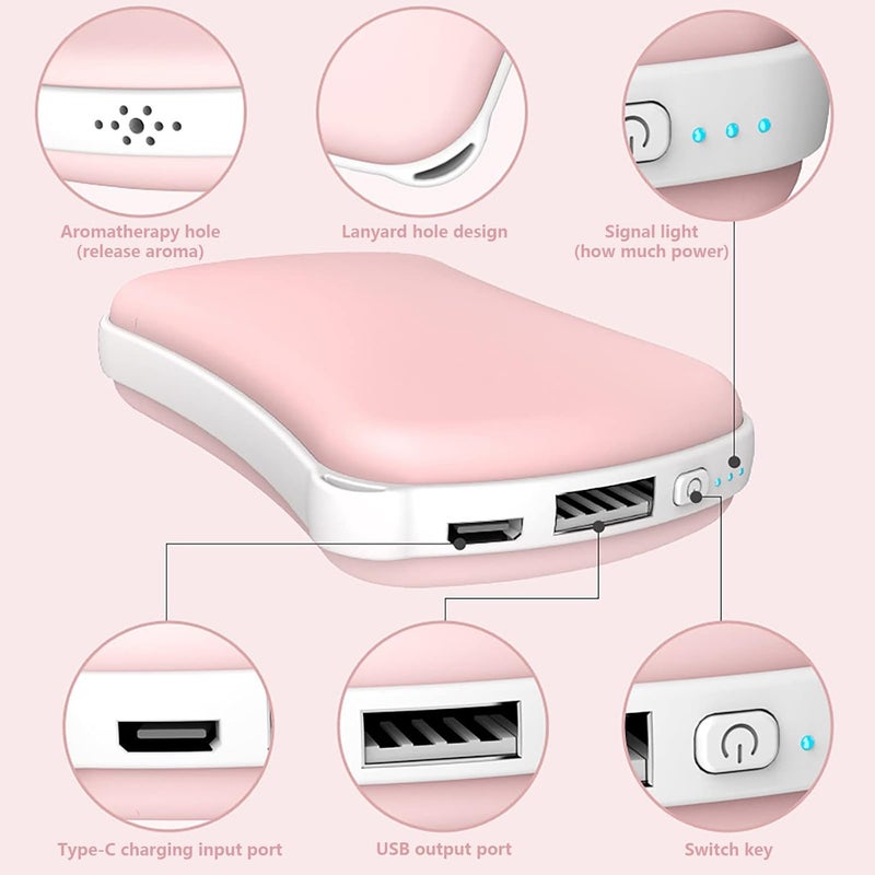 ويوبلز مدفئات يدوية قابلة لإعادة الشحن، بنك طاقة USB قابل لإعادة الاستخدام بسعة 3500 مللي أمبير، مدفئ يدوي كهربائي محمول للجيب، 3 مستويات حرارة تصل إلى 65 درجة مئوية، أقراص عطرية مدمجة، هدية دافئة للنساء والرجال - Image 5