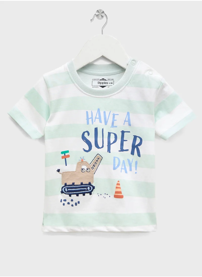 Ripples Round Neck T-shirt & Shorts Sets