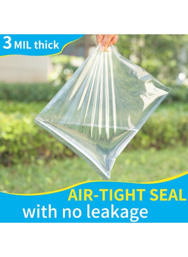 Neonix 100pcs.24x34cm clear thickened plastic zipper bag, 3mil thick, large resealable storage bag for food, jewelry, small items, product packaging, and travel use. - Image 5