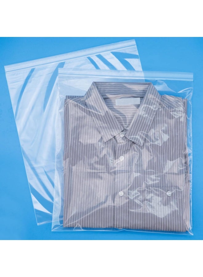Neonix 100pcs.24x34cm clear thickened plastic zipper bag, 3mil thick, large resealable storage bag for food, jewelry, small items, product packaging, and travel use. - Image 1