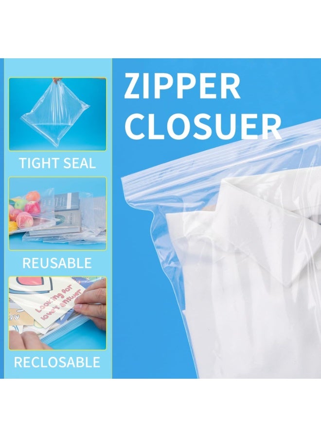 Neonix 100pcs.24x34cm clear thickened plastic zipper bag, 3mil thick, large resealable storage bag for food, jewelry, small items, product packaging, and travel use. - Image 4