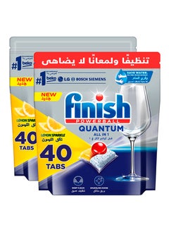 Finish Powerball Quantum All In 1 Dishwasher 2 x 40 Tabs  - Image 1