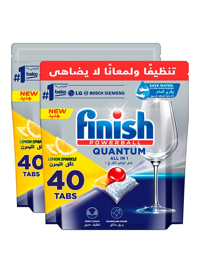 Finish Powerball Quantum All In 1 Dishwasher 2 x 40 Tabs  - Image 1