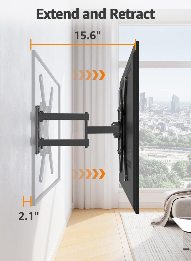 ELIVED Full Motion TV Wall Mount for Most 26-60 Inch TVs, Articulating Arms Swivel and Tilt tv Mount, Wall Mount Brackets Max VESA 400x400, Single Stud Perfect Center Design, Holds Up to 77 lbs. - Image 2