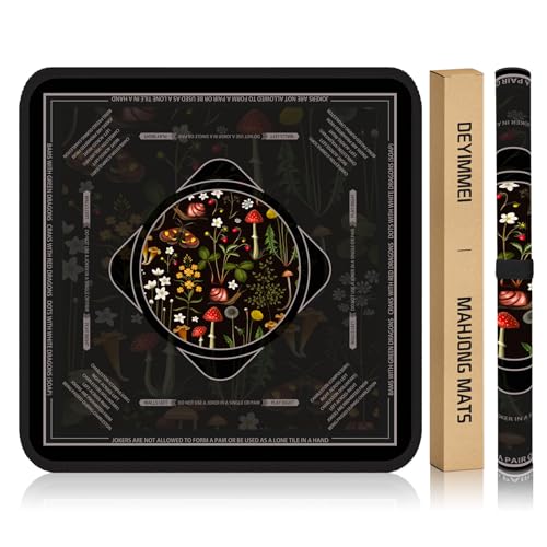 Deyimmei Neoprene Mahjong Mat for Table 315x315 NonSlip Noise Reduction Cover with Storage Pockets American Rules CreaseFree Rolled Shipping Wildflower Fantasy - Image 1