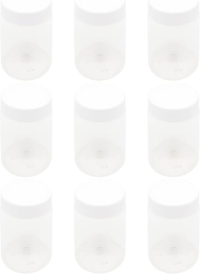 8 Pieces Plastic Jar White Clear Size 500ml - Diameter 9 Centi - White Lid & Plastic Medicine - High Quality & Healthy Plastic Empty Refill Jar Storage Cans Empty Round Cans - By Funoni (White)