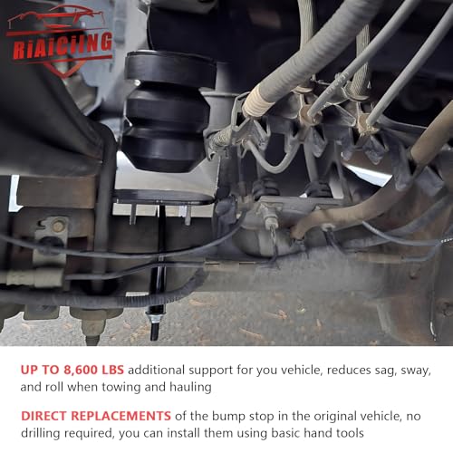 RiAiCiING F150 Rear Suspension Enhancement System Compatible with Ford F-150 2WD 4WD 2015-2022 up to 8,600 lbs Rubber Helper Spring Kit - Image 2