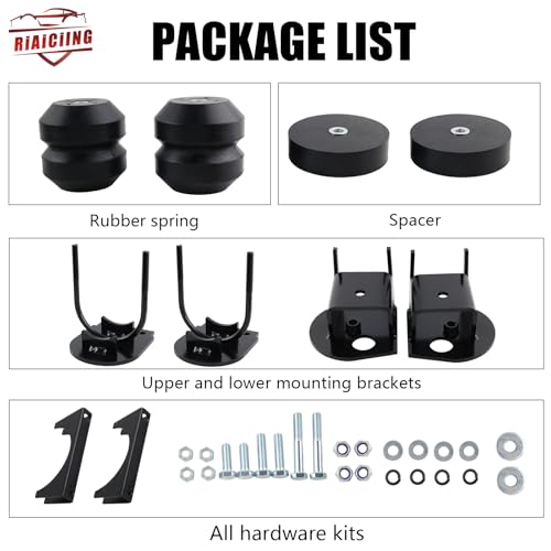 RiAiCiING F150 Rear Suspension Enhancement System Compatible with Ford F-150 2WD 4WD 2015-2022 up to 8,600 lbs Rubber Helper Spring Kit - Image 5