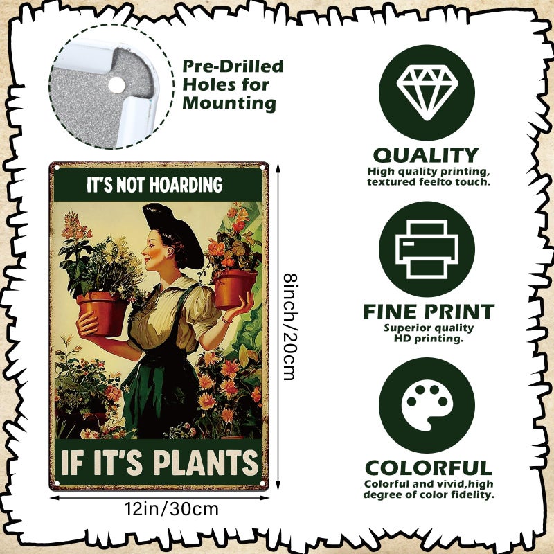 Otoolling 10 Pcs Vintage Funny Garden Metal Sign 12 x 8 Inch Rustic Garden Sign Retro Flowers Plant Greenhouse Wall Decor for Women Outdoor Indoor Home Patio Country Plant Lovers - Image 2