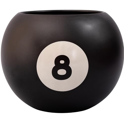 ban.do Novelty 8 Ball Flower Vase, Retro Ceramic Shelf Decor, Unique and Eclectic Vase, 8-Ball - Image 1
