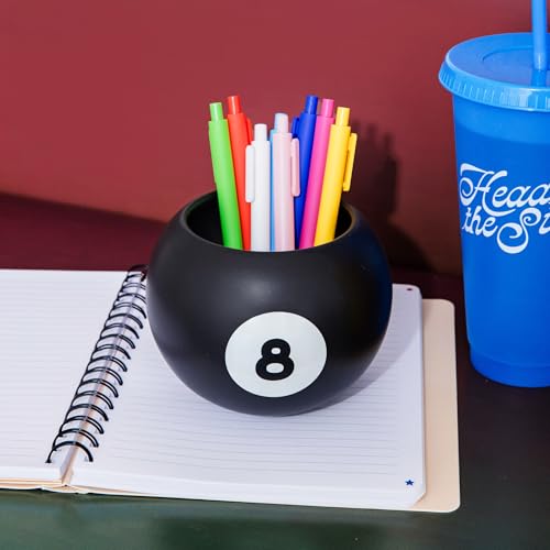ban.do Novelty 8 Ball Flower Vase, Retro Ceramic Shelf Decor, Unique and Eclectic Vase, 8-Ball - Image 5